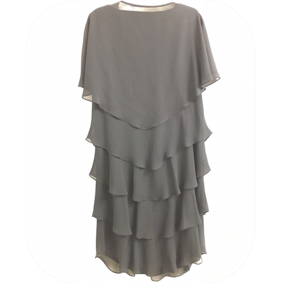 Patra Black Dress Size 2X Layered Ruffles Evening - Picture 2 of 6